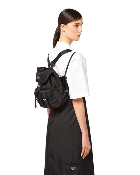 prada black small backpack|prada nylon backpack medium.